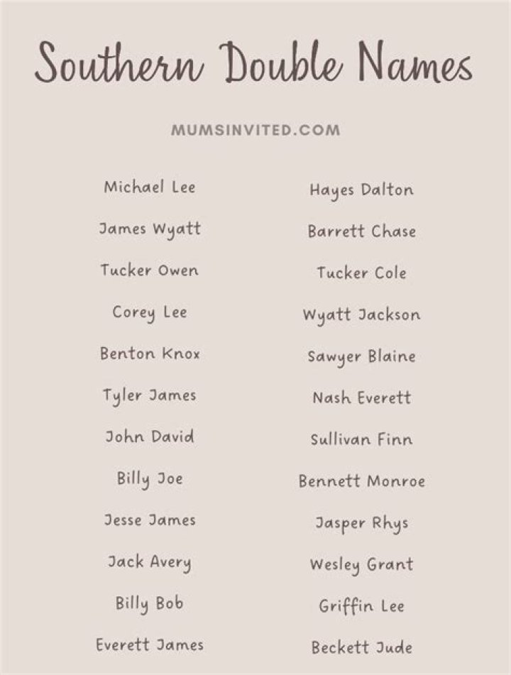 Are double names Southern?