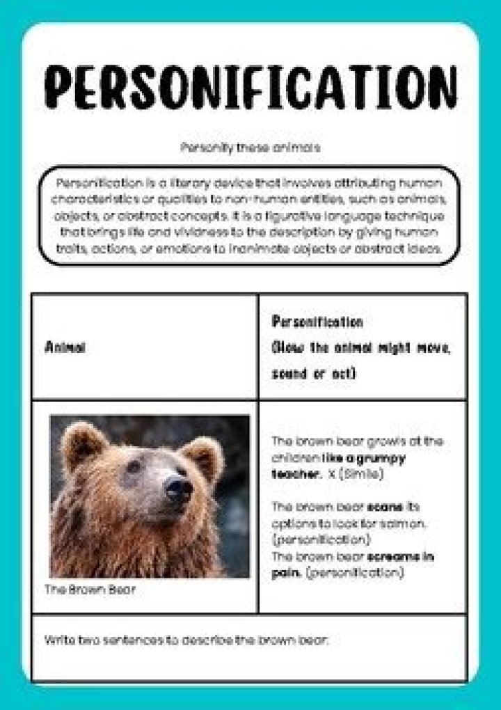 Can personification include animals?