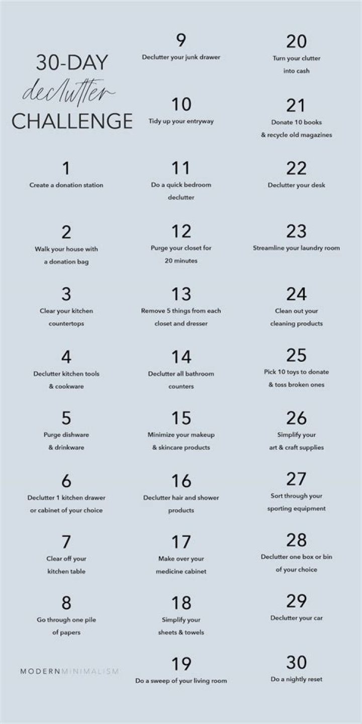 How can I declutter my house in 30 days