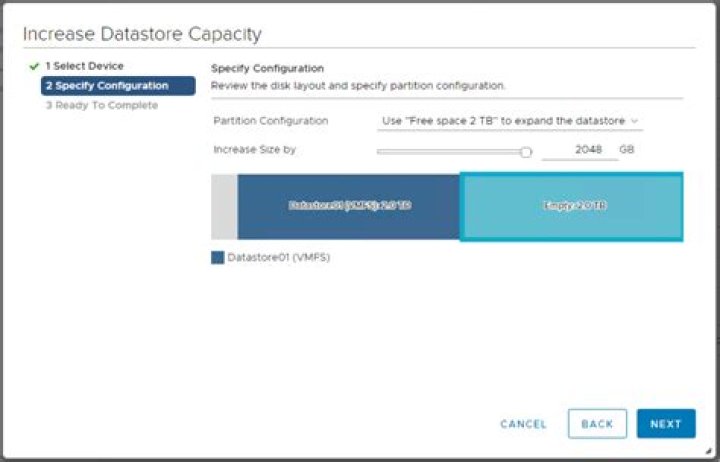 How can I increase my datastore capacity?