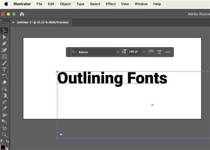 How do I outline text in Illustrator?