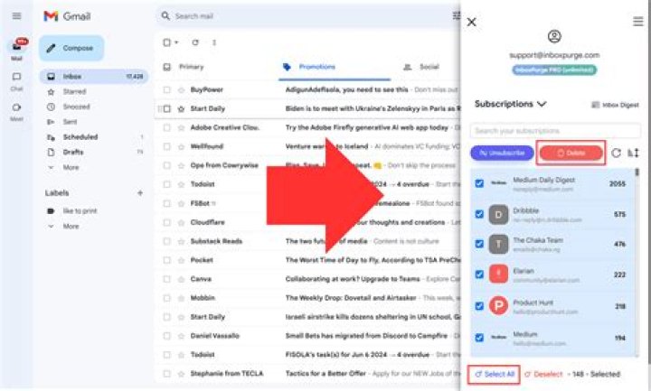 How do I remove Facebook notifications from Gmail?