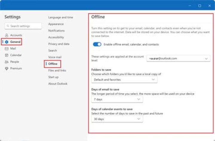 How do I set offline files in Windows 7?