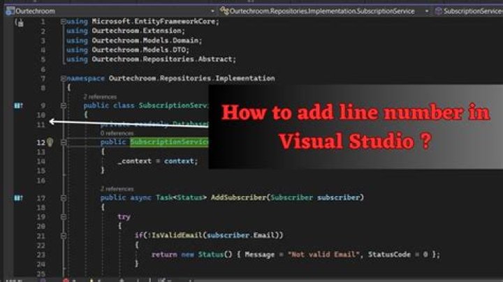 How do I show column numbers in Visual Studio