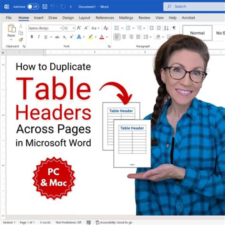 How do I split a table across pages in Word?