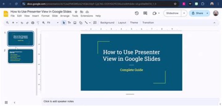 How do I use Presenter View in Google Slides?