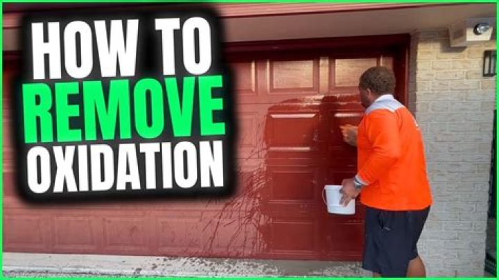 How do you clean oxidation off a metal garage door?