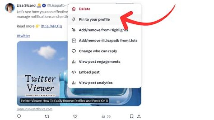 How do you pin a tweet on mobile?