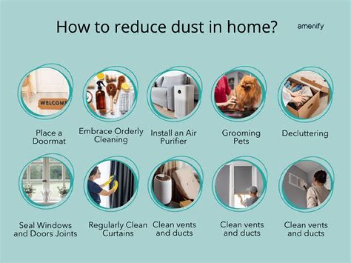 How do you reduce dust when sweeping?