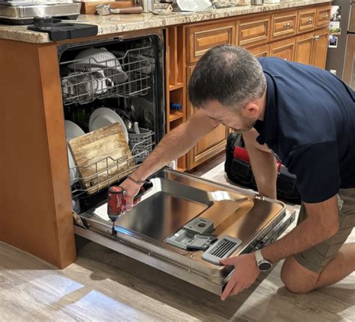 How do you remove rust from a dishwasher door?