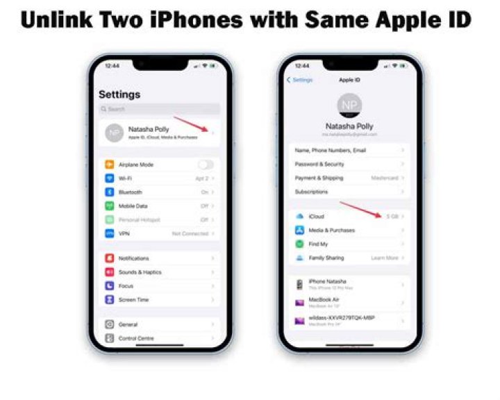 How do you separate iPhones from the same account?