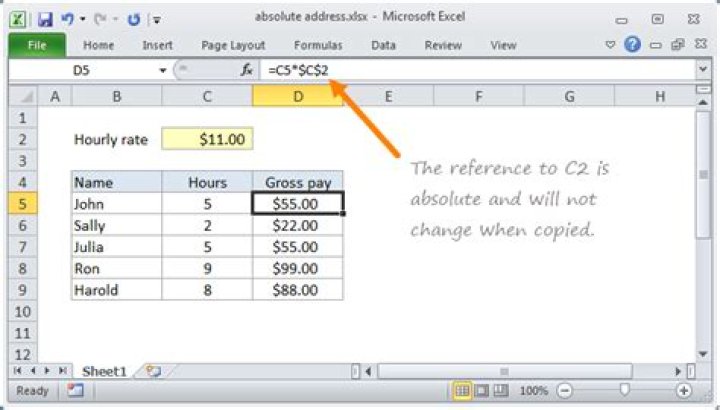 How do you use absolute reference in Excel?