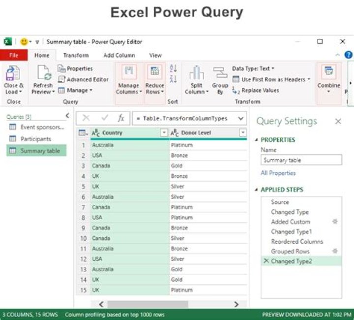 How do you write a query in power query?
