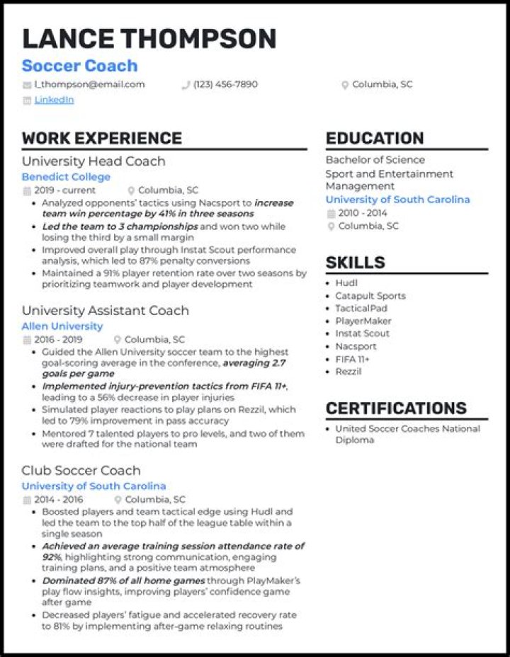 How do you write a sports coach resume?