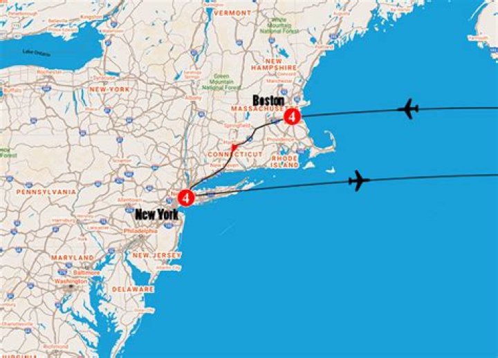 How far is Boston from New Jersey by plane