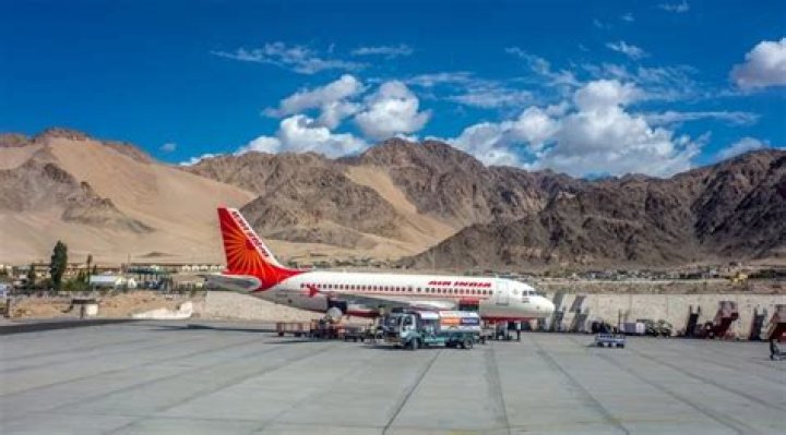 How far is Ladakh from Leh airport?