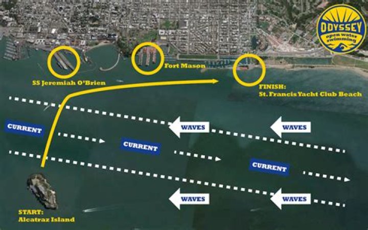 How long does it take to swim to Alcatraz?