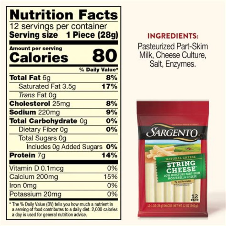 How many calories are in Sargento Light String Cheese