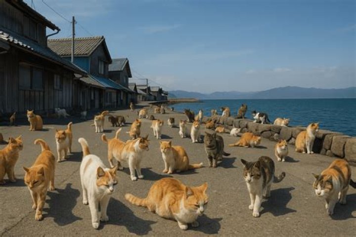 How many cats are on Cat Island in Japan