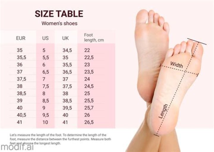 How many inches is a womens size 6 shoe?