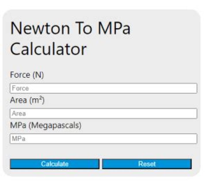 How many MPa are in a Newton?