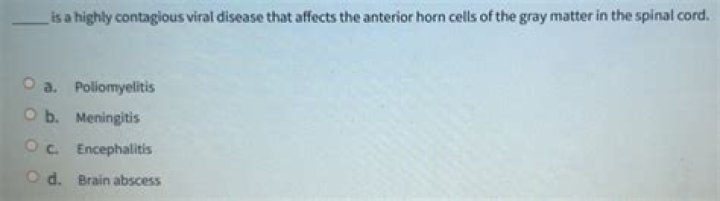 Is a highly contagious viral disease that affects the anterior horn cells of the gray matter in the spinal cord