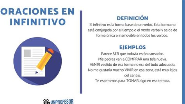 ¿Qué son oraciones en infinitivo