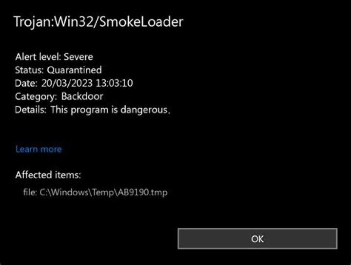 Trojan:Win32/SmokeLoader.PKI!MTB