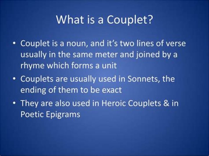What's an example of a couplet?