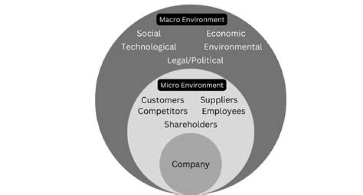 What are the main differences between the macro environment and the competitive environment