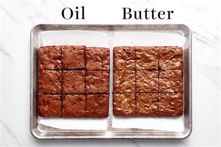 What happens if I use butter instead of oil in brownies?