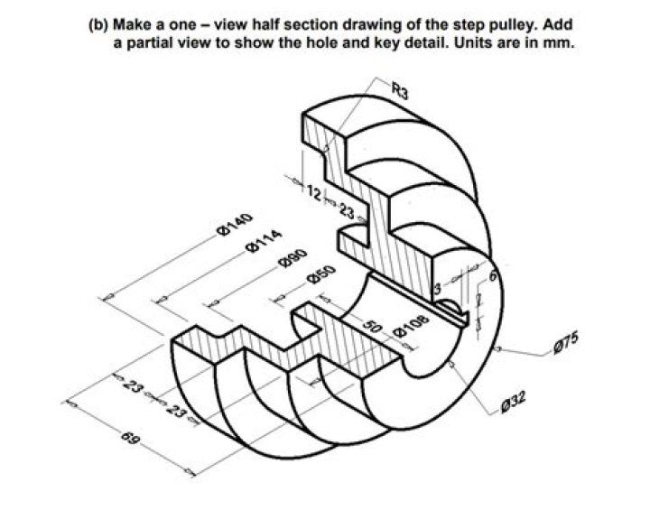 What is a half section view