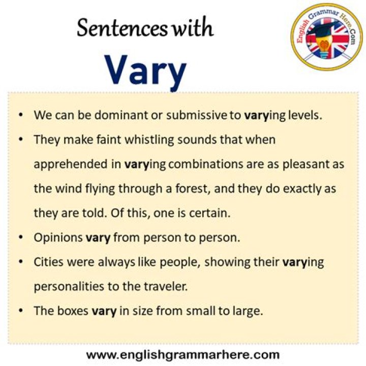What is a sentence for Vary?