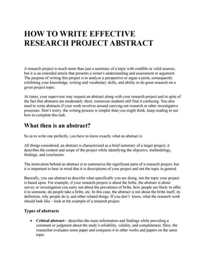 What is abstract for project?