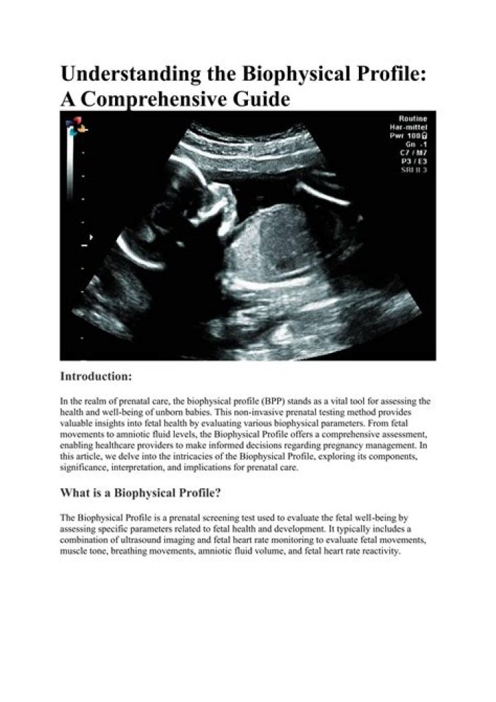 What is biophysical profile ultrasound?