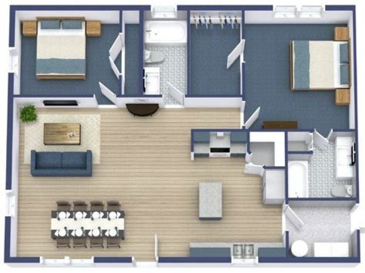 What is considered an open floor plan?
