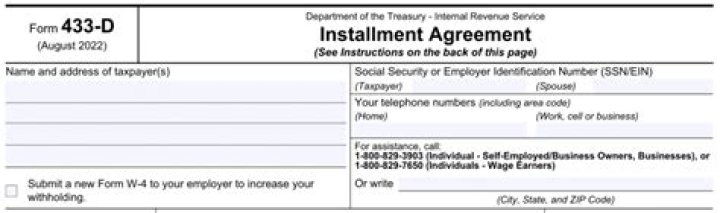What is Form 433d?