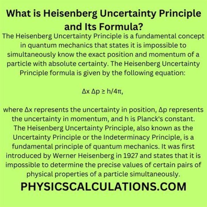 What is Heisenberg Uncertainty Principle explain briefly
