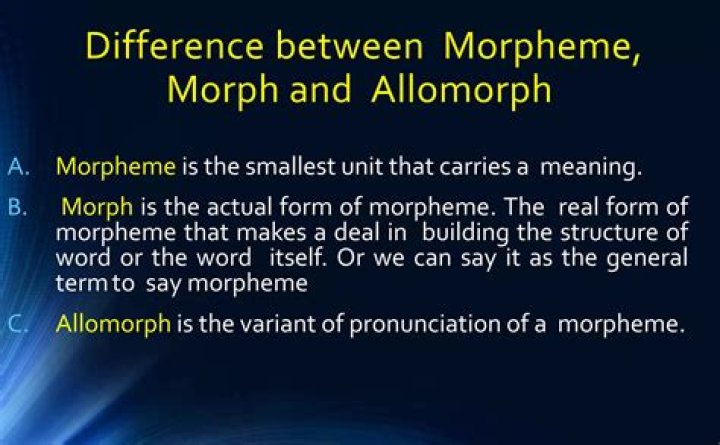 What is morph and Allomorph