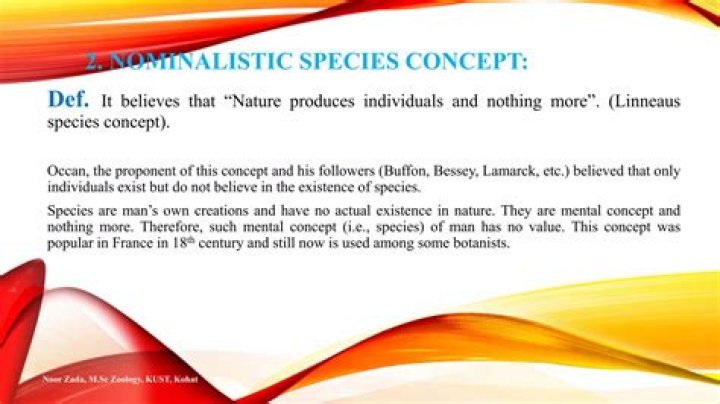 What is Nominalistic species concept