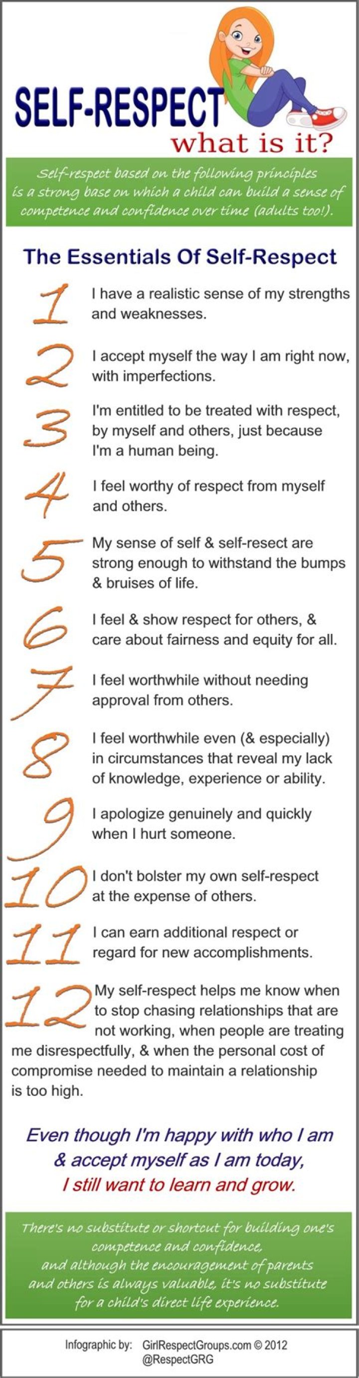 What is self respect examples?
