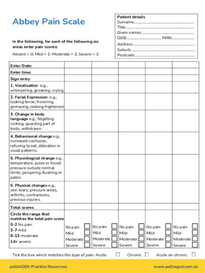 What is the Abbey pain scale
