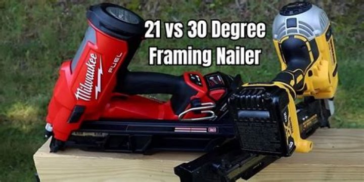 What is the difference between 21 degree and 30 degree framing nailer