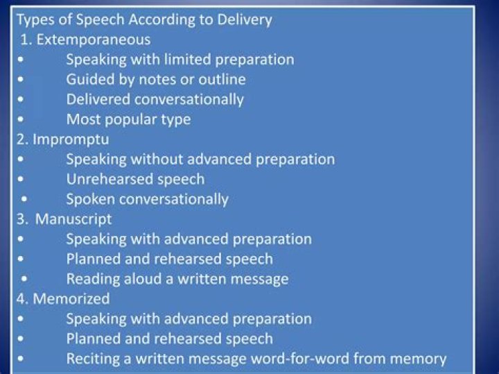 What is the difference between impromptu memorized manuscript and extemporaneous oral presentations?