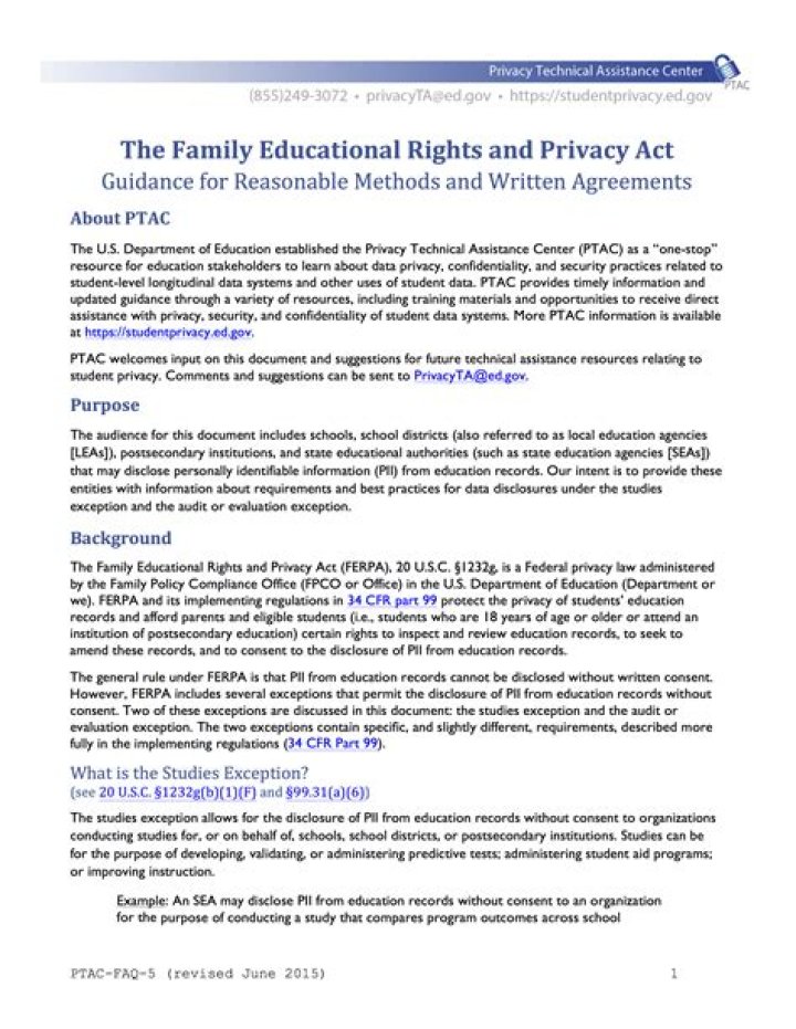 What is the Family Educational Rights and Privacy Act of 1974?