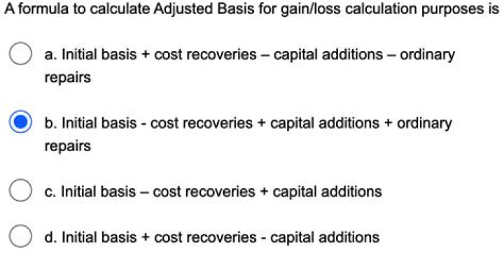 What is the formula to calculate adjusted basis?