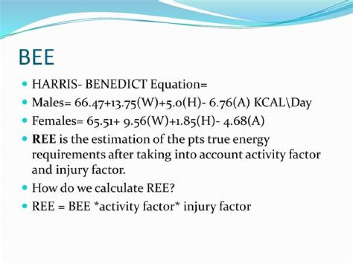 What is the Harris Benedict equation used to calculate?