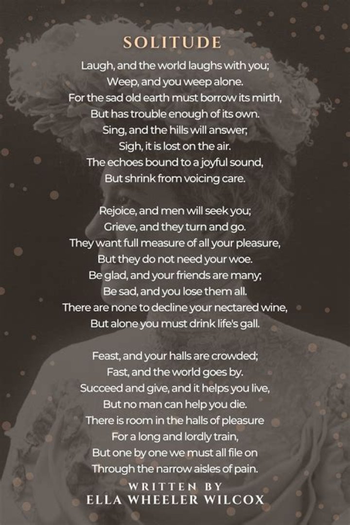 What is the poem Solitude about?