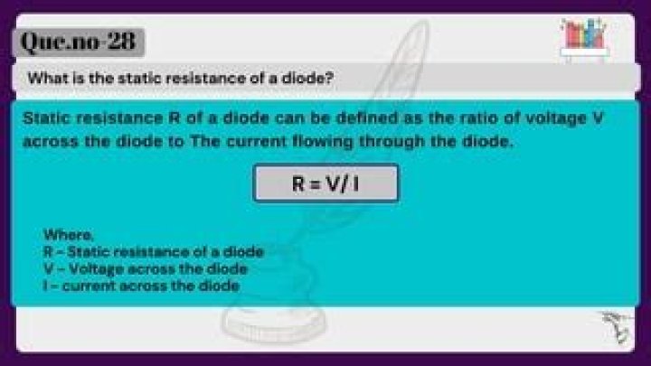 What is the static resistance of a diode?