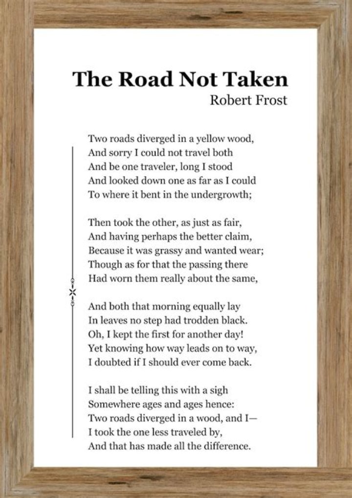 What is the symbolism of the poem The Road Not Taken?